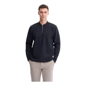 Premium Baklava Desenli Kapitone Jakar Polo Yaka Sweatshirt-53420 thumbnail 14