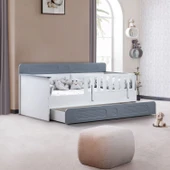 Flora Çocuk Odası Takımı, Flora Yavrulu Karyola, Vira 4 Kapaklı Dolap, Kitaplık - Gri - 5