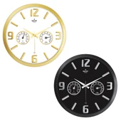 TERMOMETRELİ ISI - NEM ÖLÇER KABARTMA RAKAMLI DUVAR SAATİ (5250) - 1