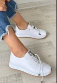 Monya Beyaz Cilt Bağcıklı Spor Ayakkabı thumbnail 6