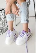 Chris Beyaz Cilt Lila Detaylı Bağcıklı Spor Ayakkabı thumbnail 3