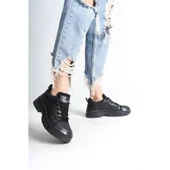 Jule Siyah Cilt Bağcıklı Spor Ayakkabı thumbnail 5