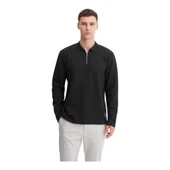 Premium Baklava Desenli Kapitone Jakar Polo Yaka Sweatshirt-53420 thumbnail 3