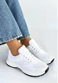 Slar Beyaz Cilt Bağcıklı Spor Ayakkabı thumbnail 1