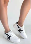 Zlay Beyaz Cilt Siyah Detaylı Bağcıklı Spor Ayakkabı thumbnail 3