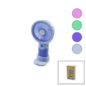 USB ŞARJLI MİNİ EL FANI ÇAP:8.4 - Y:16CM SABİT BAŞLIK 3-KADEME HIZT ELEFONLUKLU MASAÜSTÜ AYAK VANTİLATÖR (5250) - 1