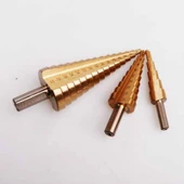 3 lü Set Matkap Ucu Kademeli Sac Delme Aparatı HSS Titanyum Kaplama (5250) thumbnail 4