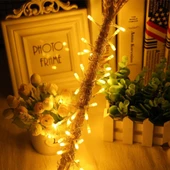 10 Metre 100 Ledli 8 Fonksiyonlu Dekoratif Lambader Sarı Lamba (5250) - 2