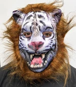 Kahverengi Saçlı Dişli Kurt Maskesi Köpek Maskesi Mega Peluş 12 No (5250) - 1