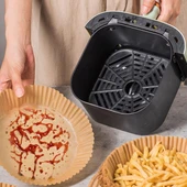 50 Adet Air Fryer Pişirme Kağıdı Tek Kullanımlık  23 Cm Yuvarlak Pişirme Kağıdı XXL PVC li (5250) - 3