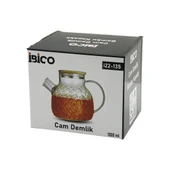 1000ML ABARTMA DESEN CAM DEMLİK BAMBU DIŞ YÜZEY - METAL İÇ YÜZEY - SİLİKON CONTALI KAPAK (5250) - 1