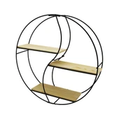 SEMBOL - YUVARLAK 3 KATLI METAL DEKORATİF DUVAR RAF 60 x 14 x 60 cm (5250) - 1