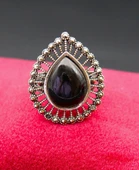 925 Ayar Kadın Gümüş Oltu Taşı Yüzük sy00048 thumbnail 1