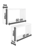 DF05103AC İkili Dekoratif Raf Kitaplık Duvar Rafı 60x28x15 - 5