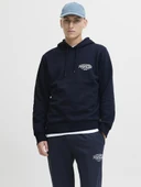 Jack Jones Mokoto Kapüşonlu Logo Regular Fit Erkek Sweat 12278606 thumbnail 1
