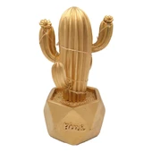 Led Işıklı Sevimli Kaktüs Dekoratif Masa Lambası Mini Biblo Gece Lambası-GOLD (5250) - 5