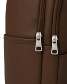 Yuga Suni Deri Dört Gözlü Sırt Çantası Kahverengi thumbnail 5