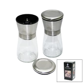 CAM HAZNELİ - METAL KAPAKLI KÜÇÜK TUZ - BAHARAT ÖĞÜTÜCÜ (5250) - 1