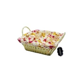 KARE RENKLİ BEZLİ HASIR EKMEK SEPETİ (5250) - 1