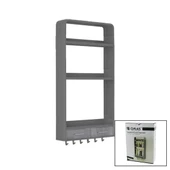 GRİ YAPIŞKANLI DUVAR ORGANİZERİ PLASTİK 3 RAF=14CM-19CM-30CM - 2 ÇEKMECE=40CM - 6 ASKI 19 PARÇA (5250) - 1