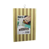 24 X 34 X 1.4CM BEYAZ ÇİZGİLİ AHŞAP BAMBU KESİM PANOSU - KESME TAHTASI METAL KULPLU (5250) - 1