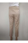 R&M Collection Kadın Krem Kemerli Dar Havuç Kesim Bilek Boy Dabıl Kumaş Pantolon thumbnail 3