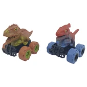 Sürtmeli Dinazor Arabalar 2'li - 12 cm - Stegosaurus & Parasaurolophus thumbnail 1