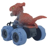 Sürtmeli Dinazor Arabalar 2'li - 12 cm - Triceratops & T-Rex - 5