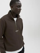 Jack Jones Soho Relax Fit Yaka Fermuarlı Erkek Sweat 12278793 thumbnail 3