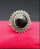 925 Ayar Kadın Gümüş Oltu Taşı Yüzük sy00047 thumbnail 2