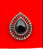 925 Ayar Kadın Gümüş Oltu Taşı Yüzük sy00048 thumbnail 3