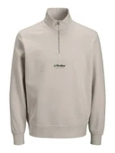 Jack Jones Soho Relax Fit Yaka Fermuarlı Erkek Sweat 12278793 thumbnail 4