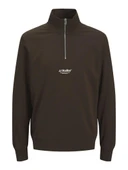 Jack Jones Soho Relax Fit Yaka Fermuarlı Erkek Sweat 12278793 thumbnail 6