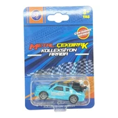 Çek Bırak Metal Küçük Arabalar 8 cm - SH40031 - Turkuaz thumbnail 5