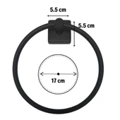 Kendiliğinden Yapışkanlı Siyah Paslanmaz Metal Yuvarlak Havluluk (5250) thumbnail 5