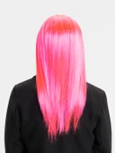 Şeker Pembesi Koyu Pembe Renk Uzun Düz Parti Peruğu (5250) - 2