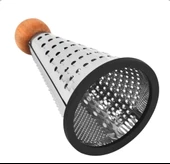 Ahşap Saplı Paslanmaz Çelik Çok Fonksiyonlu Silikon Tabanlı Konik Rende - 20 CM - 2