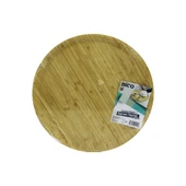 YUVARLAK=38CM AHŞAP BAMBU SERVİS SUNUM TEPSİ - TAHTASI (5250) - 1