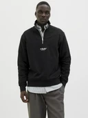 Jack Jones Soho Relax Fit Yaka Fermuarlı Erkek Sweat 12278793 thumbnail 4