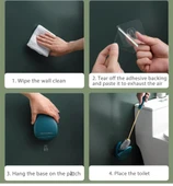 DUVARA MONTE YAPIŞKANLI YEŞİL RENK TUVALET FIRÇASI - 6