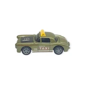 Çek Bırak Metal Küçük Arabalar 8 cm - SH40031 - Haki Taxi - 2
