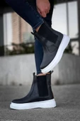 aradimtaradim KB-0992 Kuback Siyah Cilt Yüksek Taban Lastikli Erkek Bot thumbnail 4