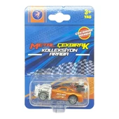 Çek Bırak Metal Küçük Arabalar 8 cm - SH40031 - Turuncu - 5