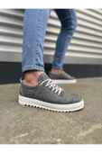 Joy Ayakkabı JY152 Cool Bağcıklı Keten Erkek Günlük Spor Klasik Ayakkabı KBT - Gri thumbnail 1