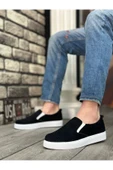COWBRAND BA0339 Bağcıksız Kadife Siyah Beyaz Taban Günlük Erkek Ayakkabı thumbnail 2