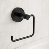 Siyah Kapaksız WC Kağıt Aparatı Vidalı Paslanmaz Metal Duvar Tipi Tuvalet Kağıtlık Banyo Aksesuarı thumbnail 3