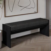 Pearl Bench – Modern Tasarım Antre, Mutfak, Yatak Odası, Balkon Oturma Bankı, Kolay Kurulum, Ahşap Siyah - 1