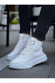 aradimtaradim BA0318 Bağcıklı Erkek Yüksek Taban Beyaz Spor Bot thumbnail 1
