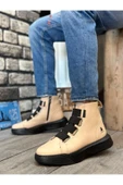 Black Bull BA0142 Bantlı Erkek Yüksek Taban Krem Spor Bot thumbnail 2