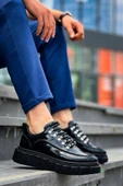 Arda Erkek AyakkabıKB-X10 Kuback Siyah Rugan Siyah Yüksek Taban Günlük Spor Ayakkabı thumbnail 1